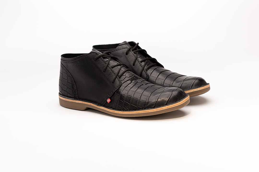 Zahara Crocodile Black - thick sole