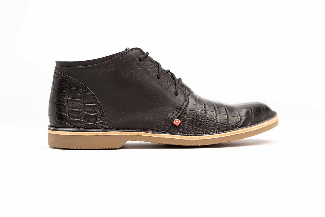 Zahara Crocodile Black - thick sole
