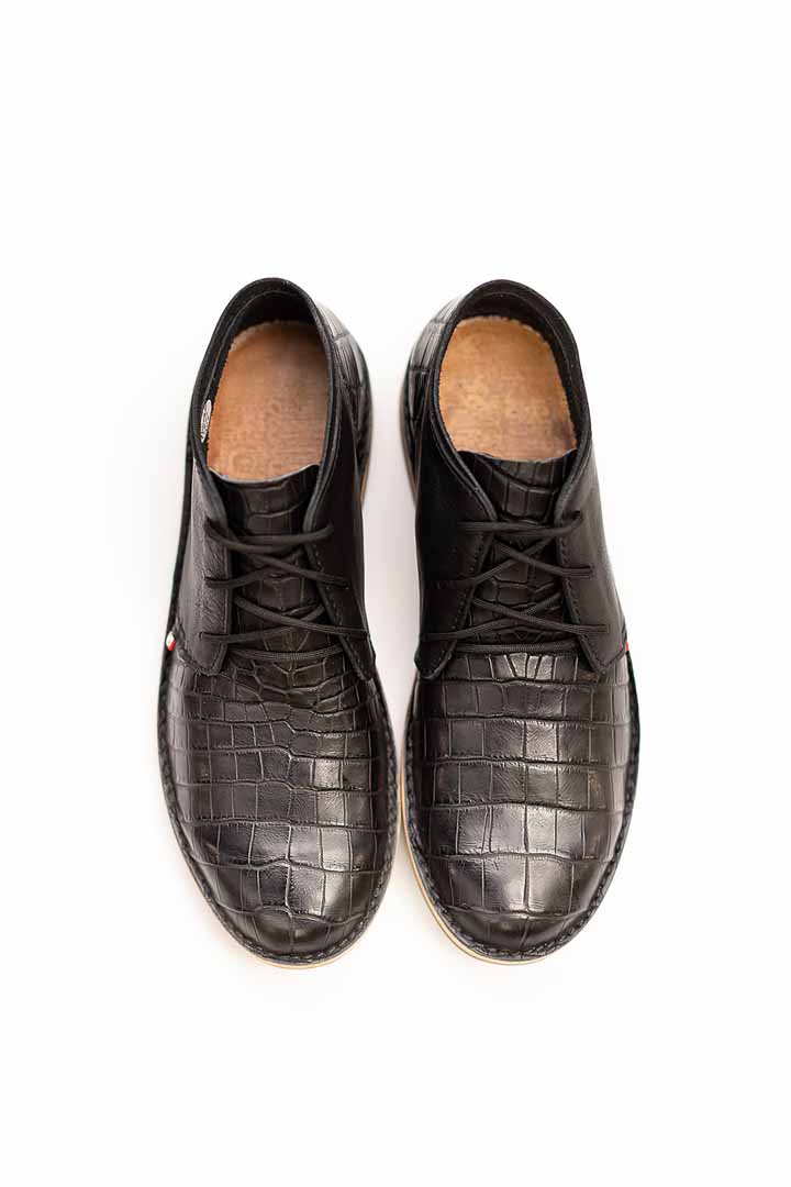 Zahara Crocodile Black - thick sole